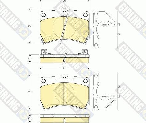 Girling 6132529 - Kit de plaquettes de frein, frein à disque cwaw.fr