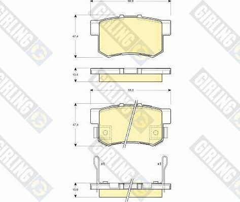 Girling 6132699 - Kit de plaquettes de frein, frein à disque cwaw.fr