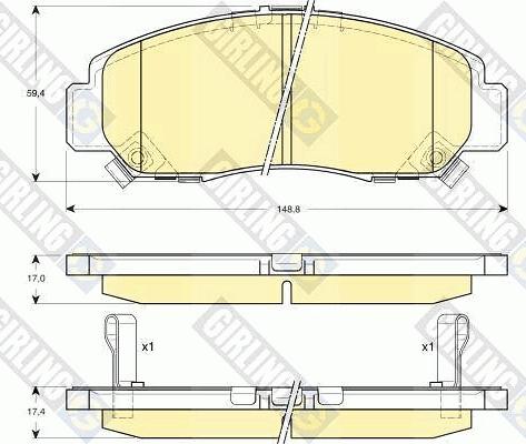 Girling 6132689 - Kit de plaquettes de frein, frein à disque cwaw.fr