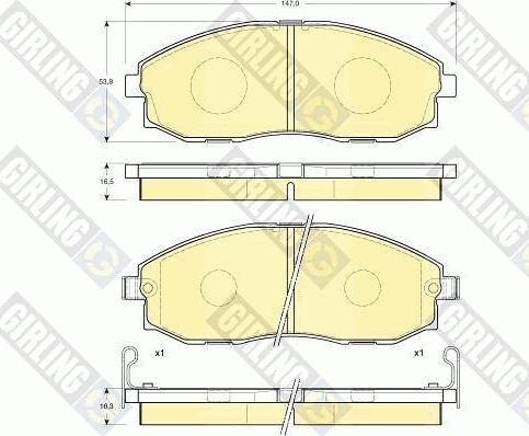 Girling 6132019 - Kit de plaquettes de frein, frein à disque cwaw.fr