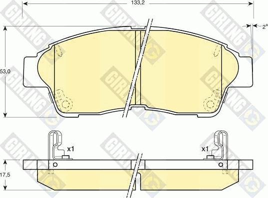 Girling 6132079 - Kit de plaquettes de frein, frein à disque cwaw.fr