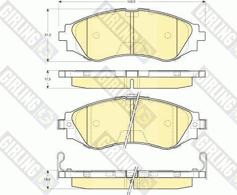 Girling 6132169 - Kit de plaquettes de frein, frein à disque cwaw.fr