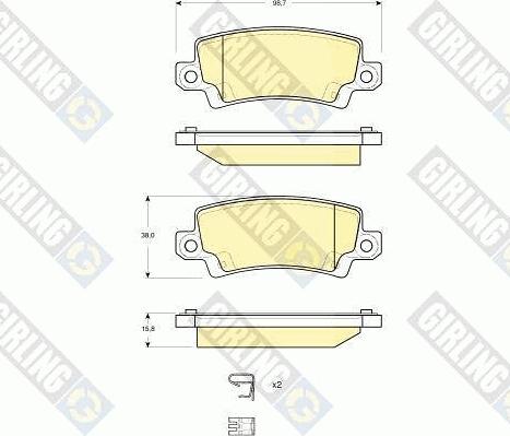 Girling 6132891 - Kit de plaquettes de frein, frein à disque cwaw.fr