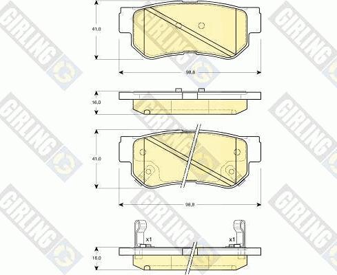 Girling 6132829 - Kit de plaquettes de frein, frein à disque cwaw.fr