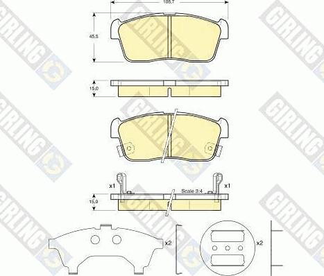 Girling 6132369 - Kit de plaquettes de frein, frein à disque cwaw.fr