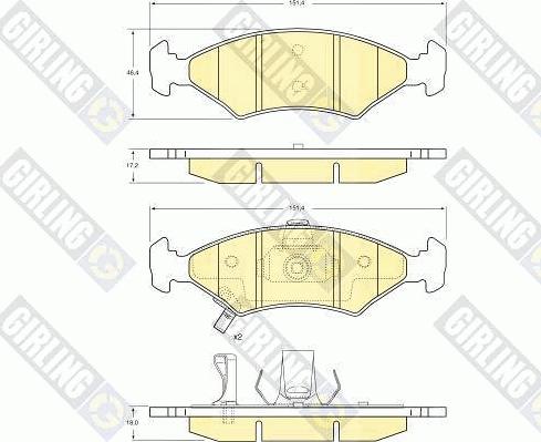 Girling 6132242 - Kit de plaquettes de frein, frein à disque cwaw.fr