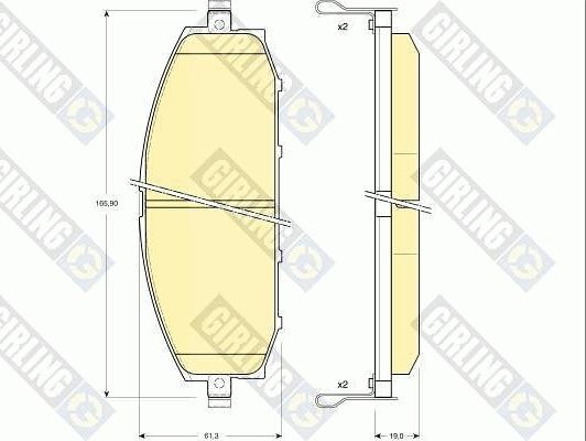 Girling 6132229 - Kit de plaquettes de frein, frein à disque cwaw.fr