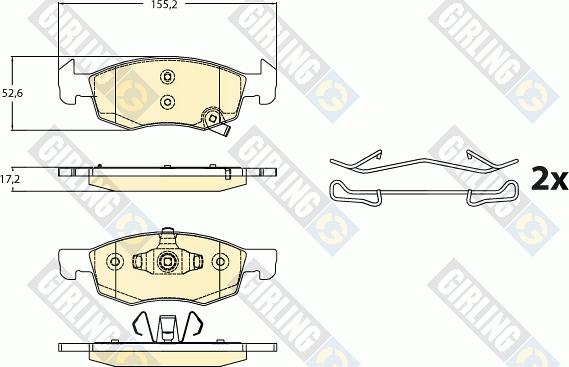 Girling 6120992 - Kit de plaquettes de frein, frein à disque cwaw.fr