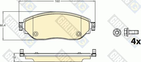 Girling 6120961 - Kit de plaquettes de frein, frein à disque cwaw.fr