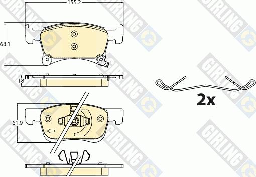 Girling 6120912 - Kit de plaquettes de frein, frein à disque cwaw.fr