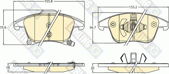 Girling 6120922 - Kit de plaquettes de frein, frein à disque cwaw.fr