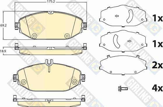 Girling 6120971 - Kit de plaquettes de frein, frein à disque cwaw.fr