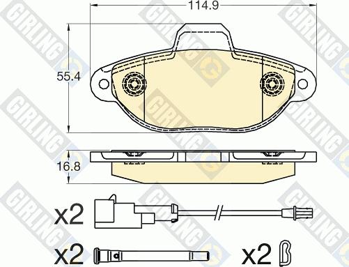 Girling 6120411 - Kit de plaquettes de frein, frein à disque cwaw.fr