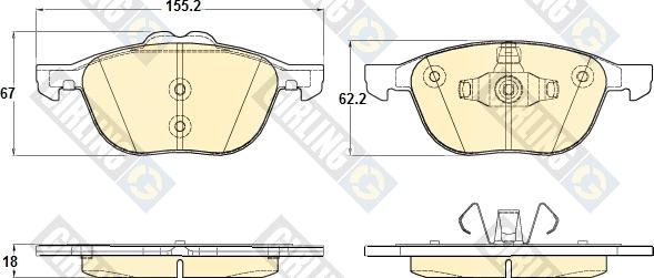 Girling 6120432 - Kit de plaquettes de frein, frein à disque cwaw.fr