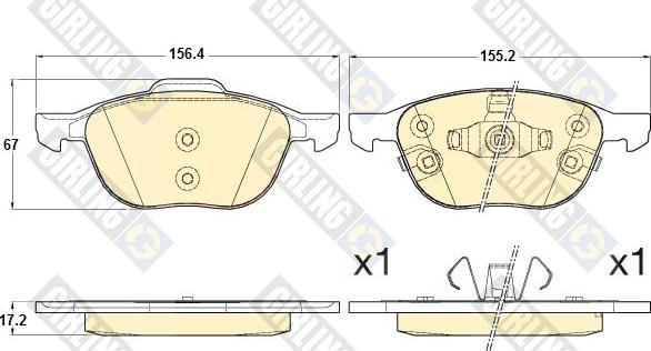 Girling 6120592 - Kit de plaquettes de frein, frein à disque cwaw.fr