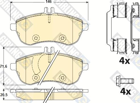 Girling 6120561 - Kit de plaquettes de frein, frein à disque cwaw.fr