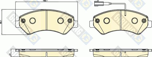 Girling 6120695 - Kit de plaquettes de frein, frein à disque cwaw.fr