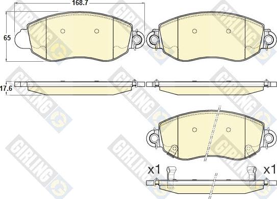 Girling 6120063 - Kit de plaquettes de frein, frein à disque cwaw.fr