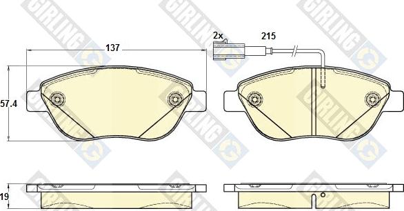 Girling 6120013 - Kit de plaquettes de frein, frein à disque cwaw.fr