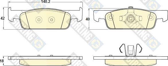 Girling 6120162 - Kit de plaquettes de frein, frein à disque cwaw.fr