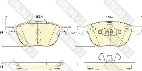 Girling 6120112 - Kit de plaquettes de frein, frein à disque cwaw.fr