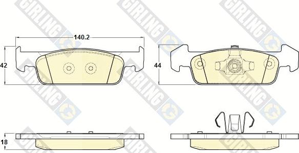 Girling 6120182 - Kit de plaquettes de frein, frein à disque cwaw.fr