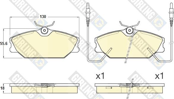 Girling 6120121 - Kit de plaquettes de frein, frein à disque cwaw.fr