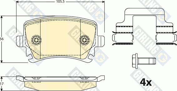 Girling 6120831 - Kit de plaquettes de frein, frein à disque cwaw.fr