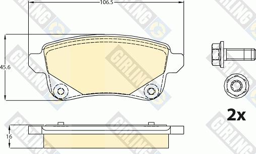 Girling 6120821 - Kit de plaquettes de frein, frein à disque cwaw.fr