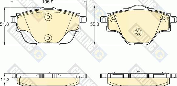 Girling 6120344 - Kit de plaquettes de frein, frein à disque cwaw.fr