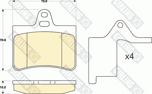 Girling 6120308 - Kit de plaquettes de frein, frein à disque cwaw.fr