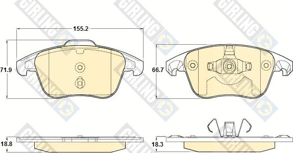 Girling 6120252 - Kit de plaquettes de frein, frein à disque cwaw.fr