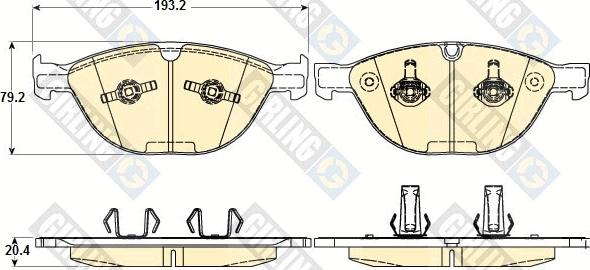 Girling 6120262 - Kit de plaquettes de frein, frein à disque cwaw.fr