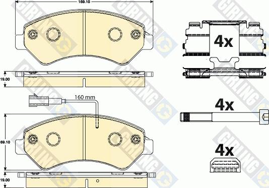 Girling 6120725 - Kit de plaquettes de frein, frein à disque cwaw.fr