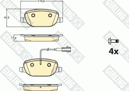 Girling 6120771 - Kit de plaquettes de frein, frein à disque cwaw.fr