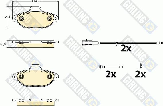 Girling 6121413 - Kit de plaquettes de frein, frein à disque cwaw.fr