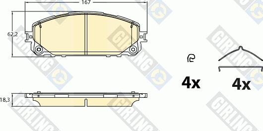 Girling 6121426 - Kit de plaquettes de frein, frein à disque cwaw.fr