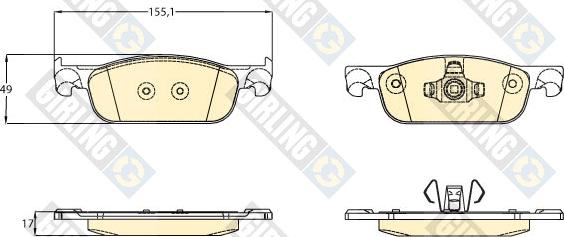 Girling 6121572 - Kit de plaquettes de frein, frein à disque cwaw.fr