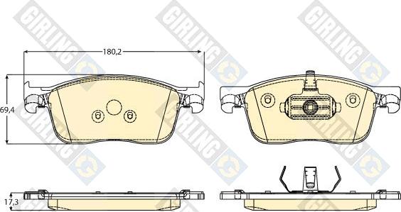 Girling 6121692 - Kit de plaquettes de frein, frein à disque cwaw.fr