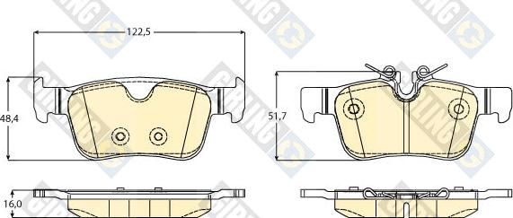 Girling 6121688 - Kit de plaquettes de frein, frein à disque cwaw.fr