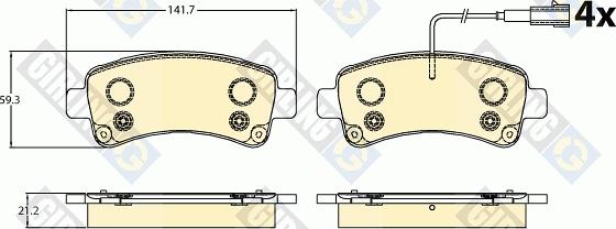 Girling 6121065 - Kit de plaquettes de frein, frein à disque cwaw.fr