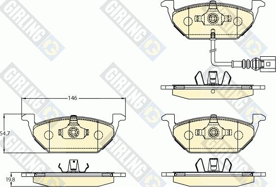 Girling 6121082 - Kit de plaquettes de frein, frein à disque cwaw.fr