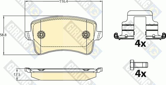 Girling 6121071 - Kit de plaquettes de frein, frein à disque cwaw.fr