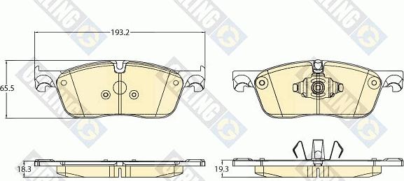 Girling 6121192 - Kit de plaquettes de frein, frein à disque cwaw.fr