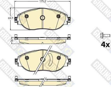 Girling 6121141 - Kit de plaquettes de frein, frein à disque cwaw.fr