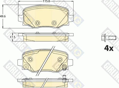 Girling 6121161 - Kit de plaquettes de frein, frein à disque cwaw.fr