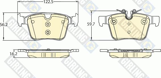 Girling 6121102 - Kit de plaquettes de frein, frein à disque cwaw.fr