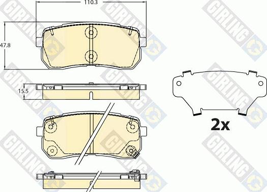 Girling 6121127 - Kit de plaquettes de frein, frein à disque cwaw.fr