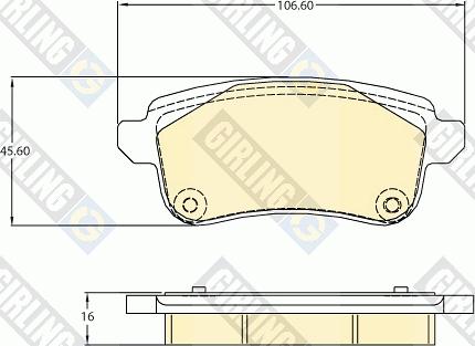 Girling 6121361 - Kit de plaquettes de frein, frein à disque cwaw.fr