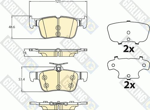 Girling 6121331 - Kit de plaquettes de frein, frein à disque cwaw.fr